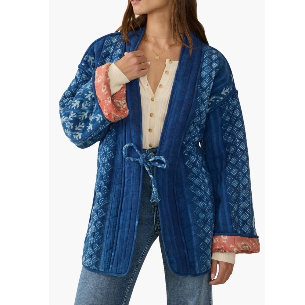Faherty Sun Valley Quilted Jacket Indigo Valley WOS2510 XS/S Handcrafted NEW